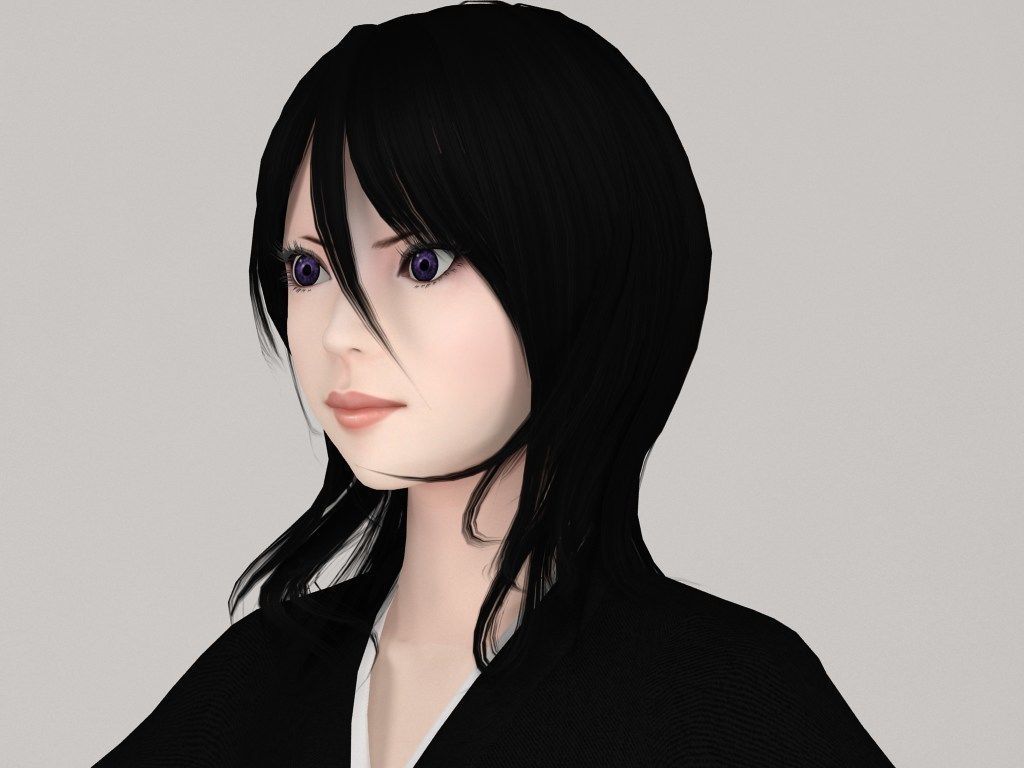 T pose nonrigged model of Rukia with various outfit 3D model_2