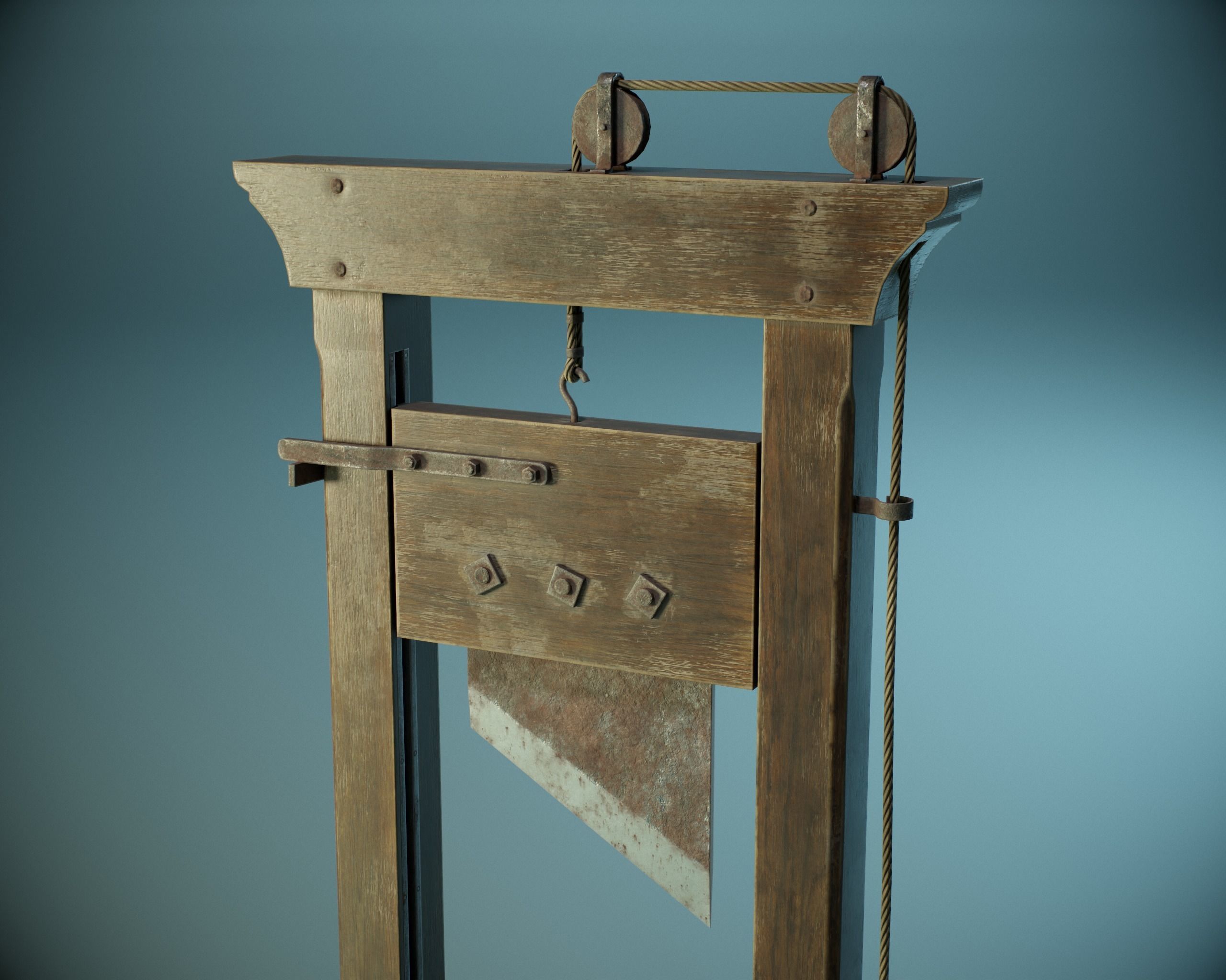 Guillotine PBR Low-poly 3D model_6