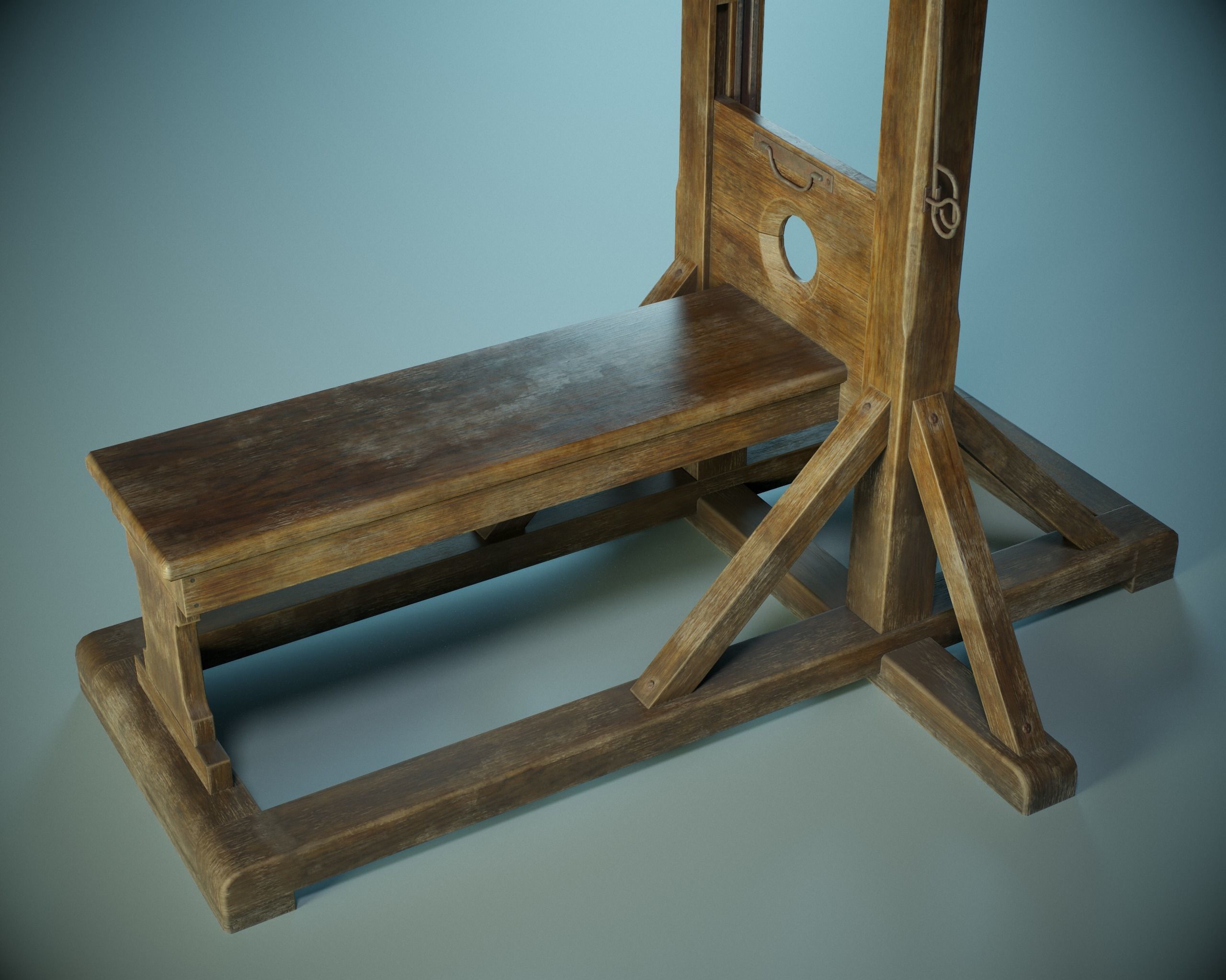 Guillotine PBR Low-poly 3D model_2