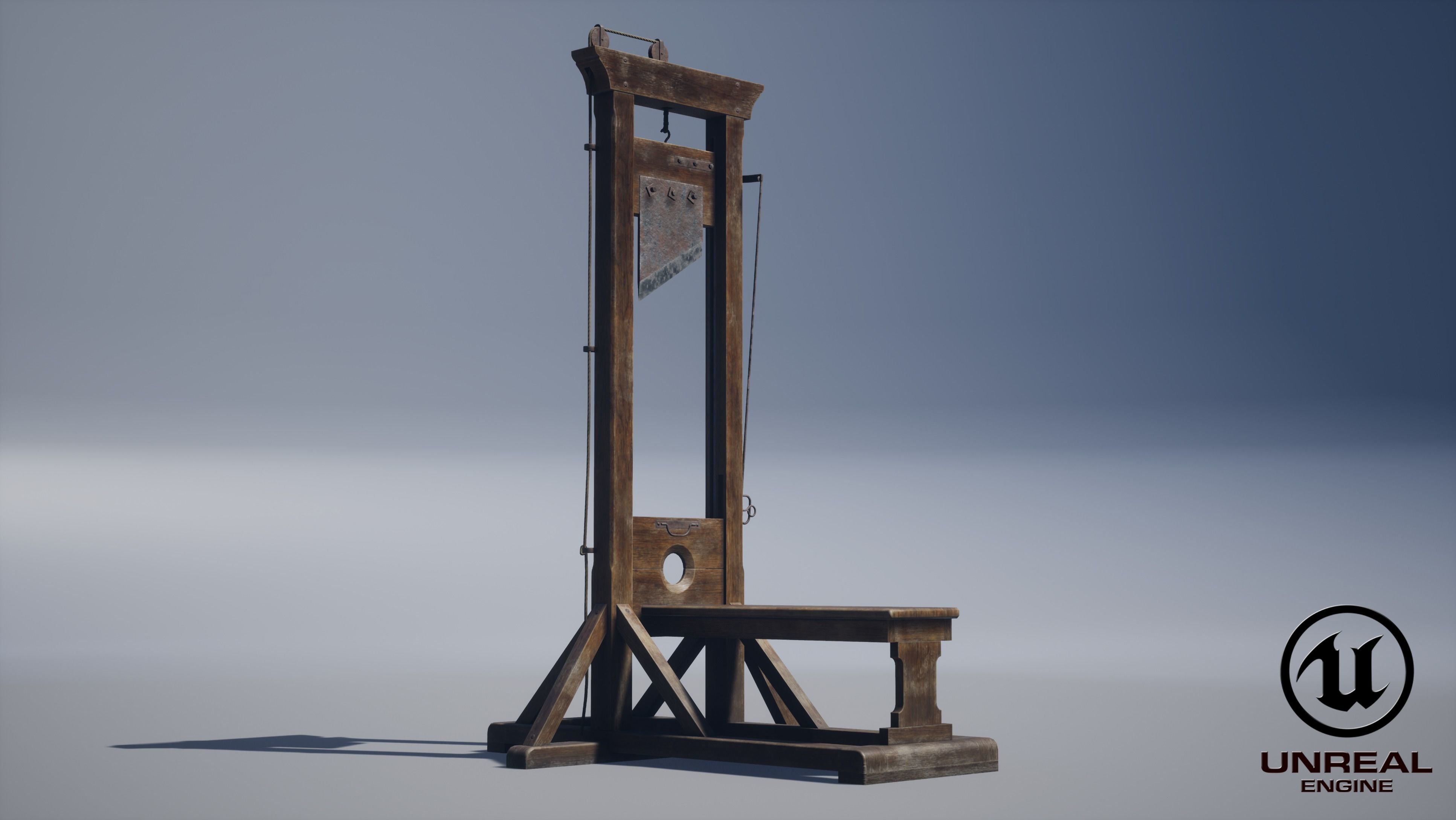 Guillotine PBR Low-poly 3D model_8