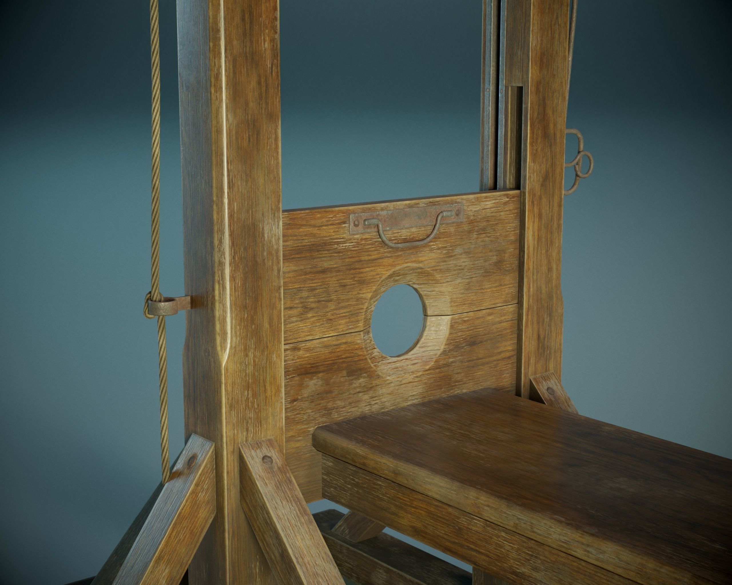 Guillotine PBR Low-poly 3D model_4