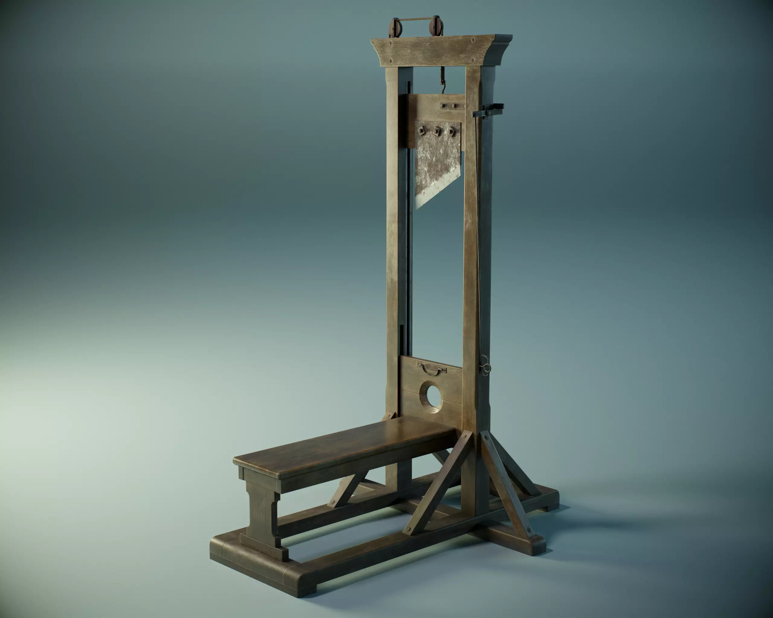 Guillotine PBR Low-poly 3D model_0
