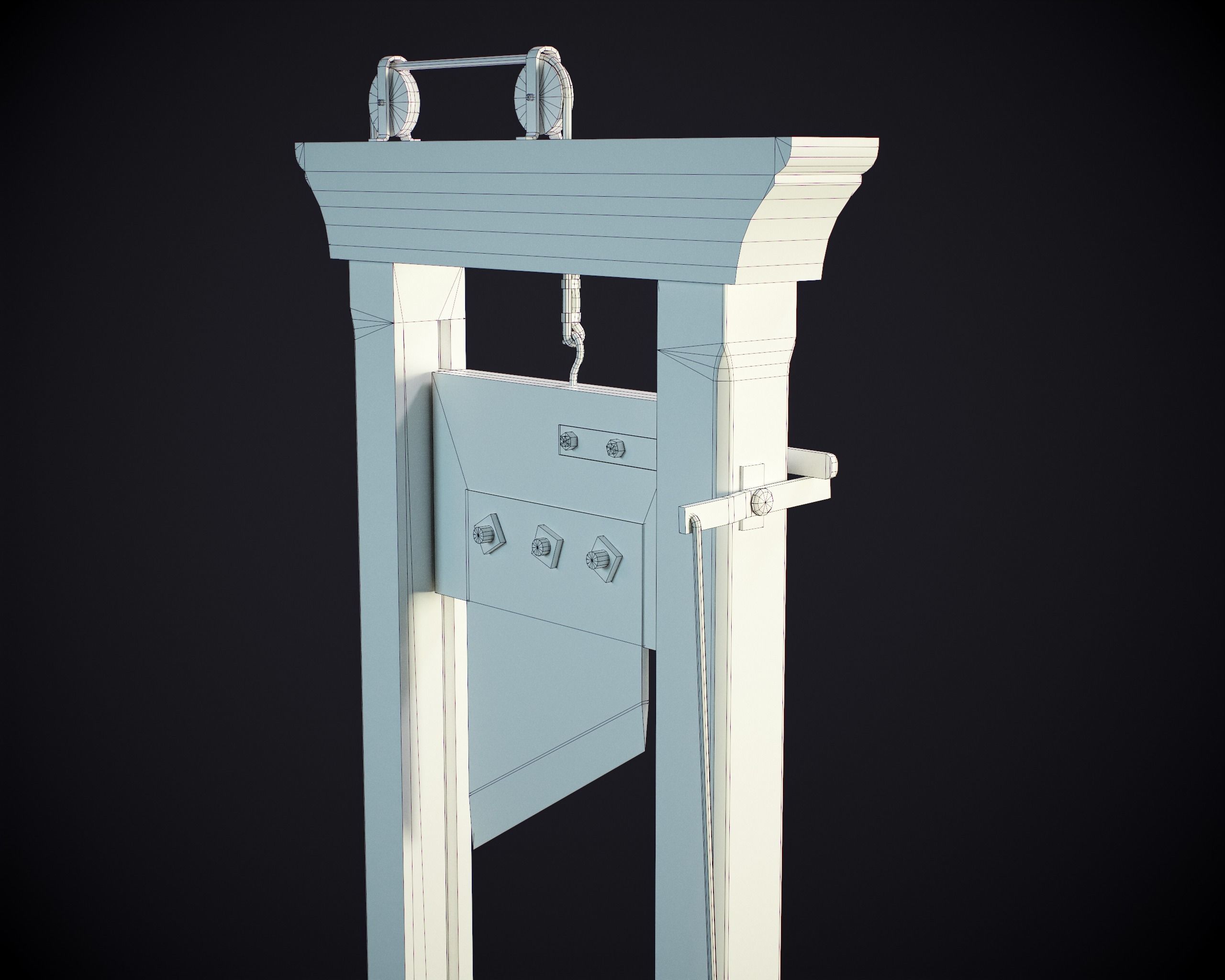 Guillotine PBR Low-poly 3D model_11