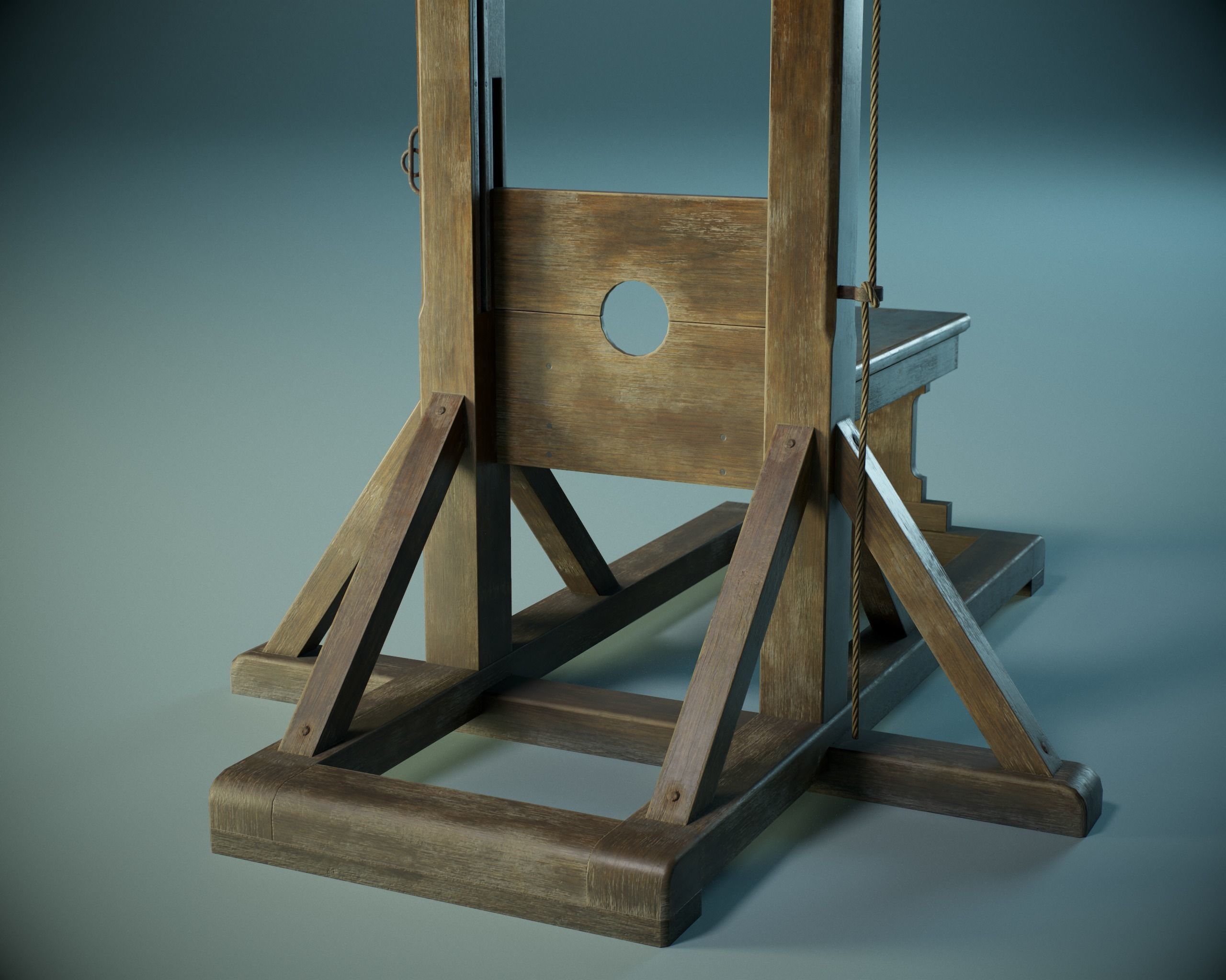 Guillotine PBR Low-poly 3D model_5