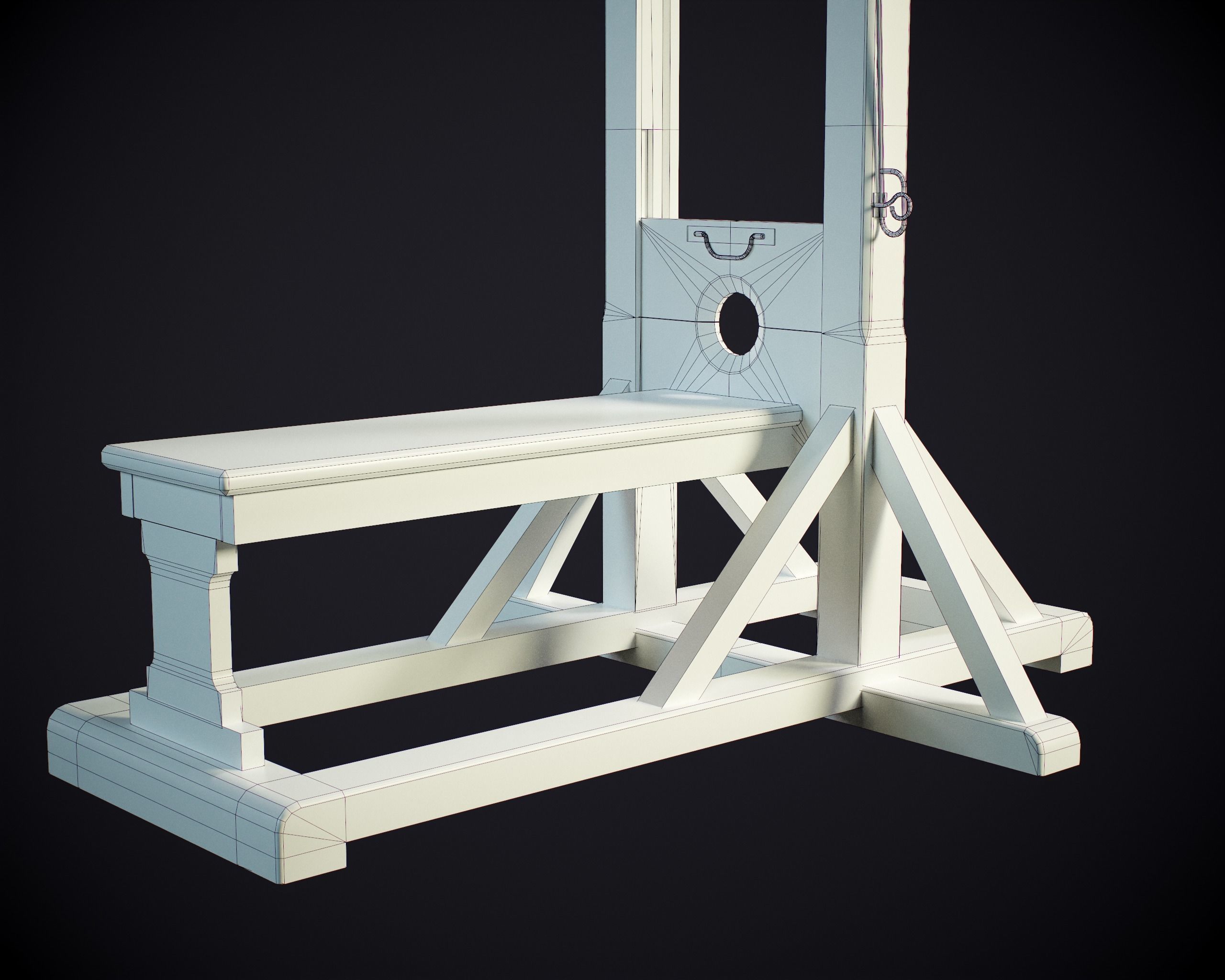 Guillotine PBR Low-poly 3D model_10