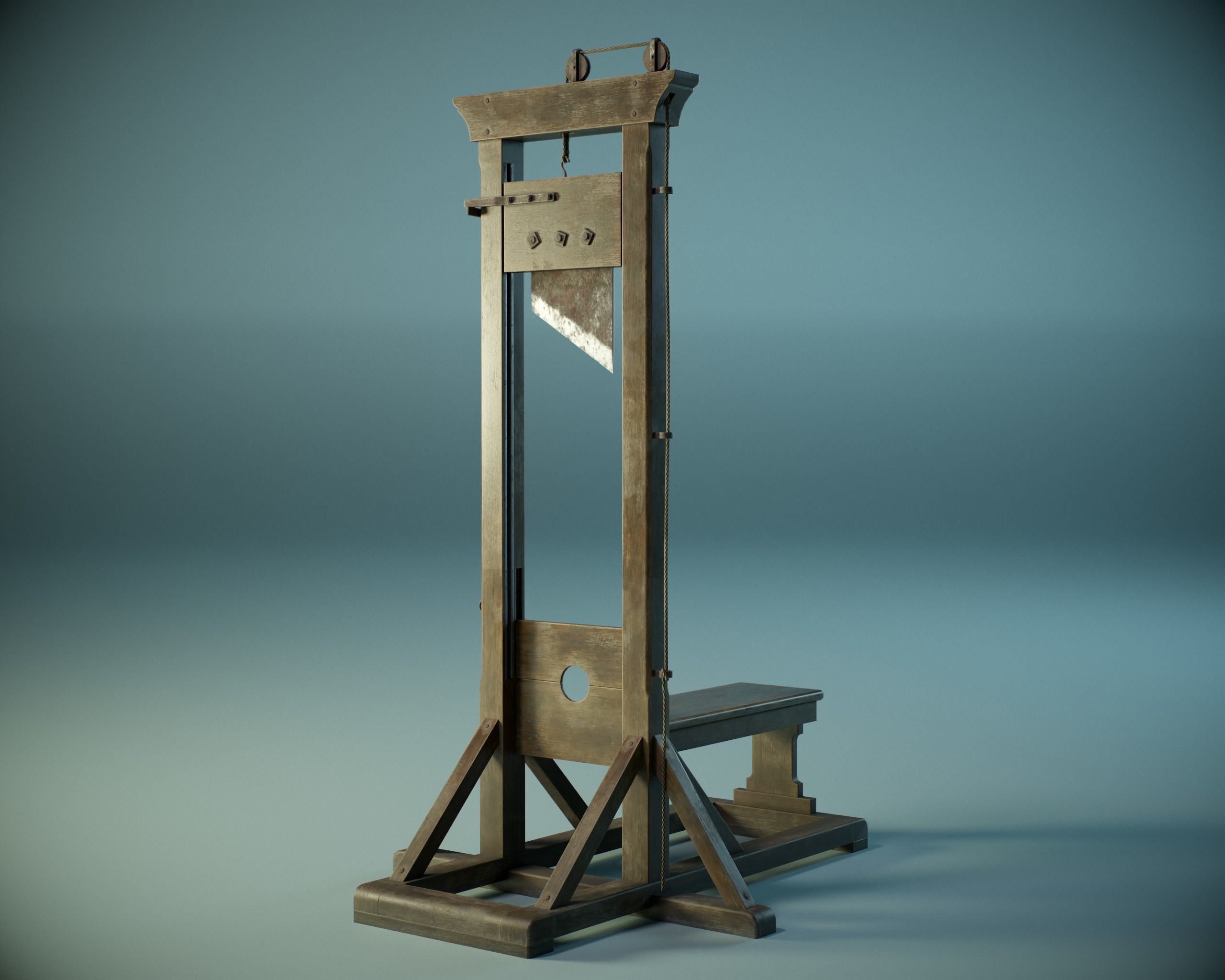 Guillotine PBR Low-poly 3D model_1