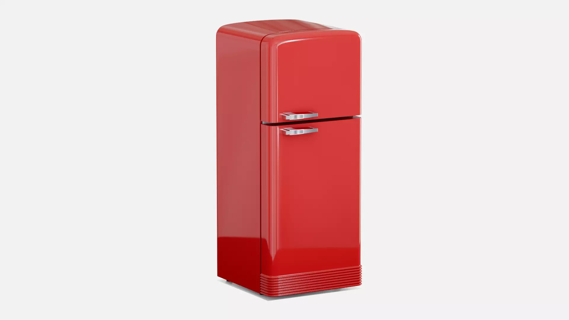 Retro fridge red Low-poly 3D model