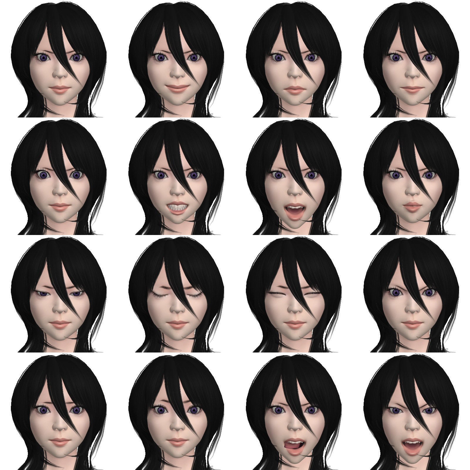 T pose rigged model of Rukia with various outfit 3D model_4