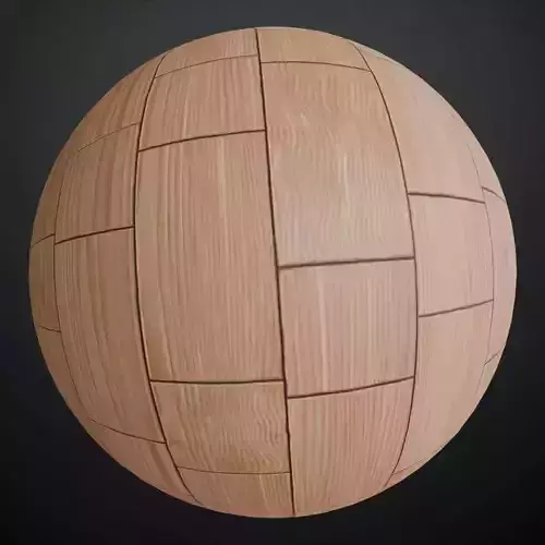 Light Ash Staggered Block Parquet PBR Seamless Texture