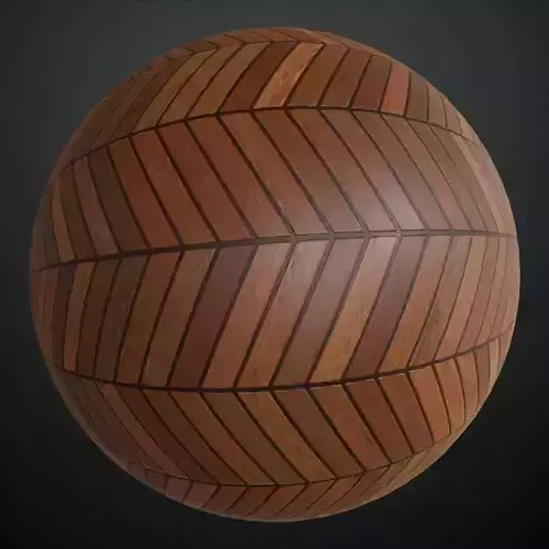 Classic Medium Teak Chevron Flooring PBR Seamless Texture