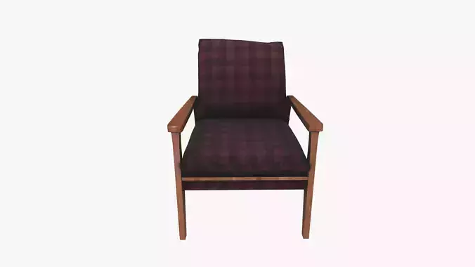 Armchair Low-poly 3D model 6