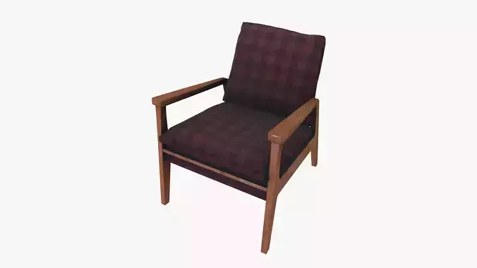 Armchair Low-poly 3D model 2