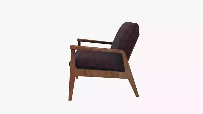 Armchair Low-poly 3D model 5