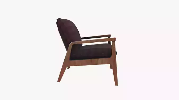 Armchair Low-poly 3D model 7