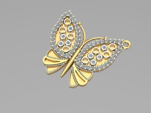 sintered butterfly pendant 3D print model