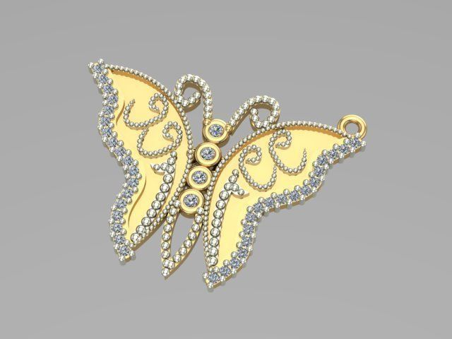 sintered butterfly pendant 3D print model