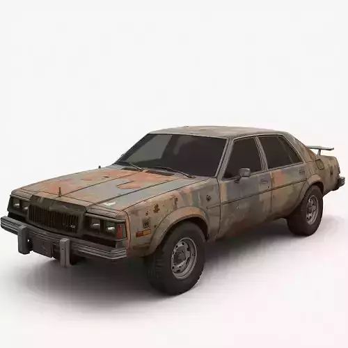 Wasteland Weathered Sedan 3D Model
