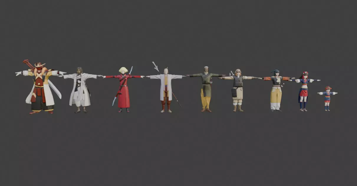Samurai 7 Characters 3D model