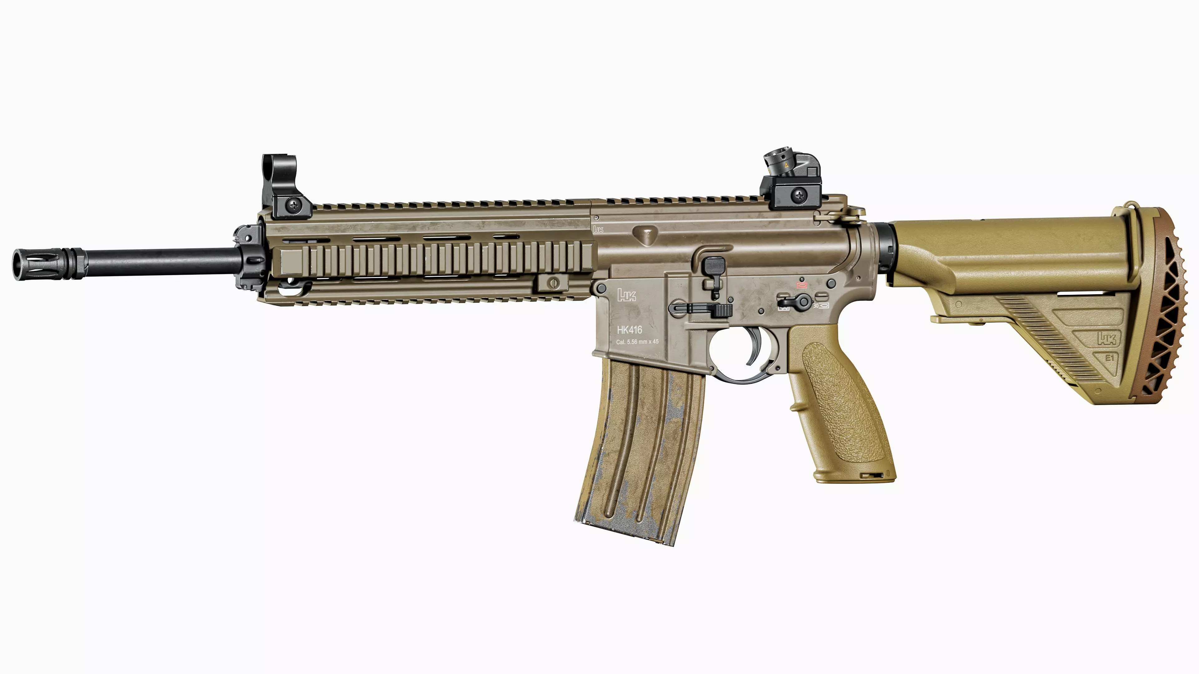 3D model AR 15 Modular assault rifle HK416 VR / AR / low-poly 