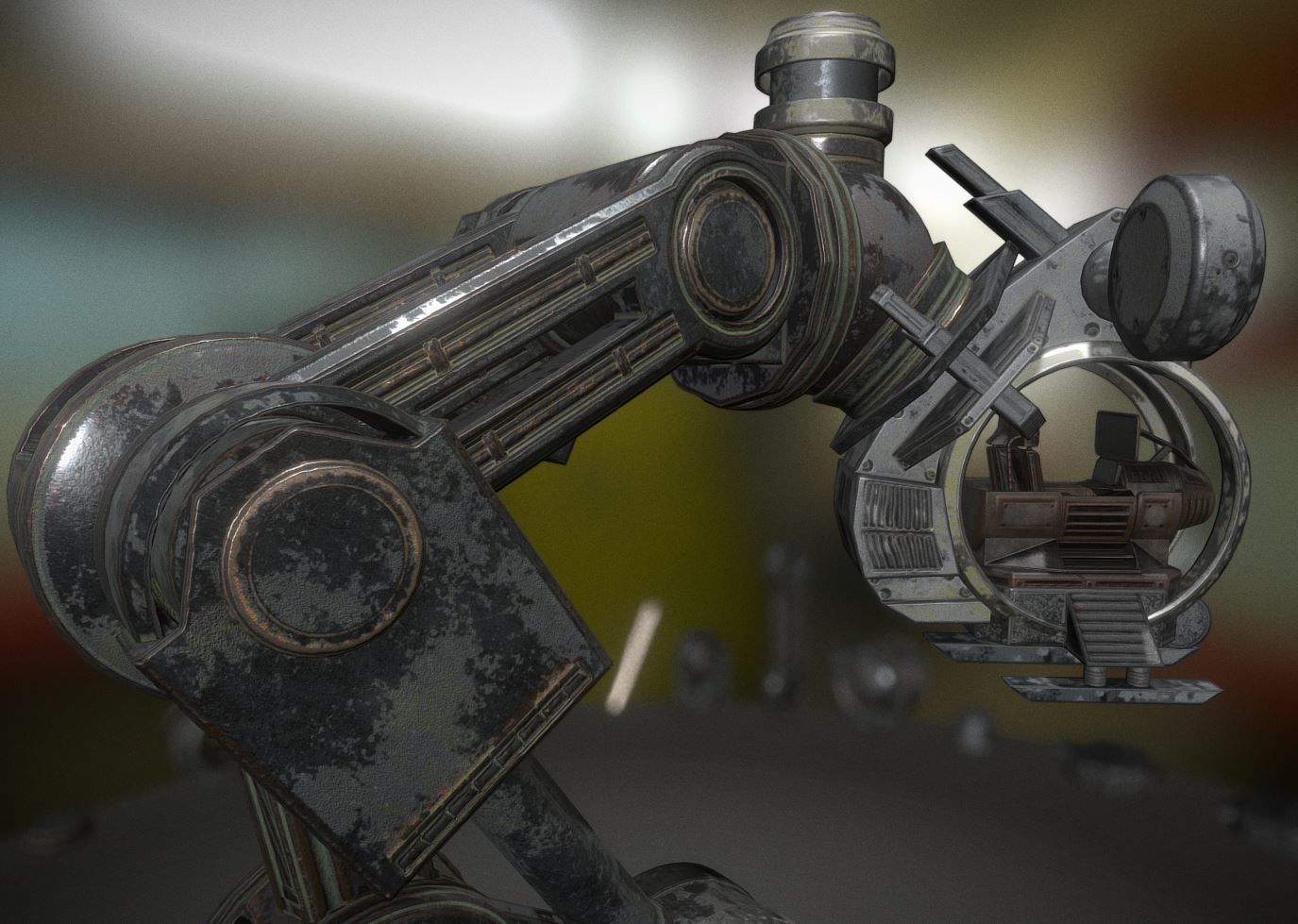 The Walking Mech Neck Collection Low-poly 3D model_110