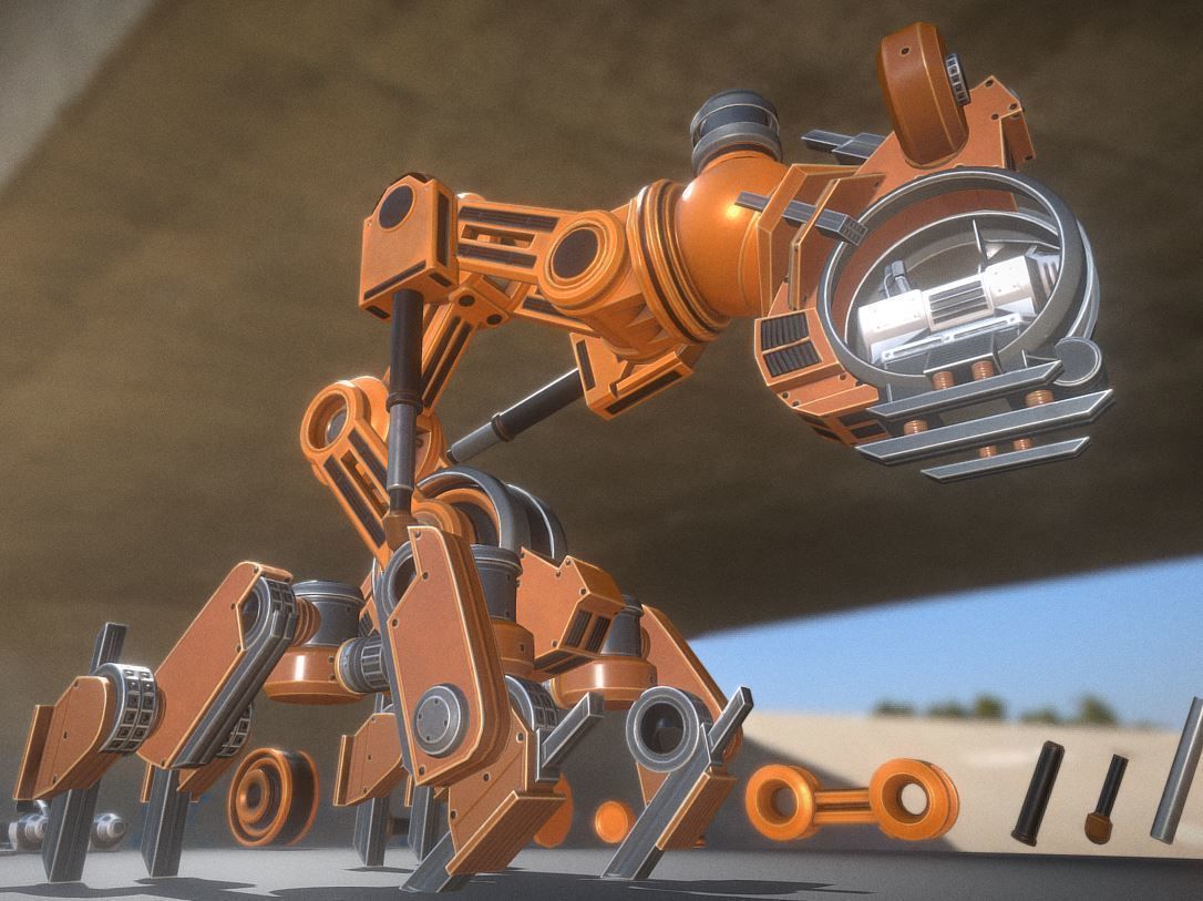 The Walking Mech Neck Collection Low-poly 3D model_81