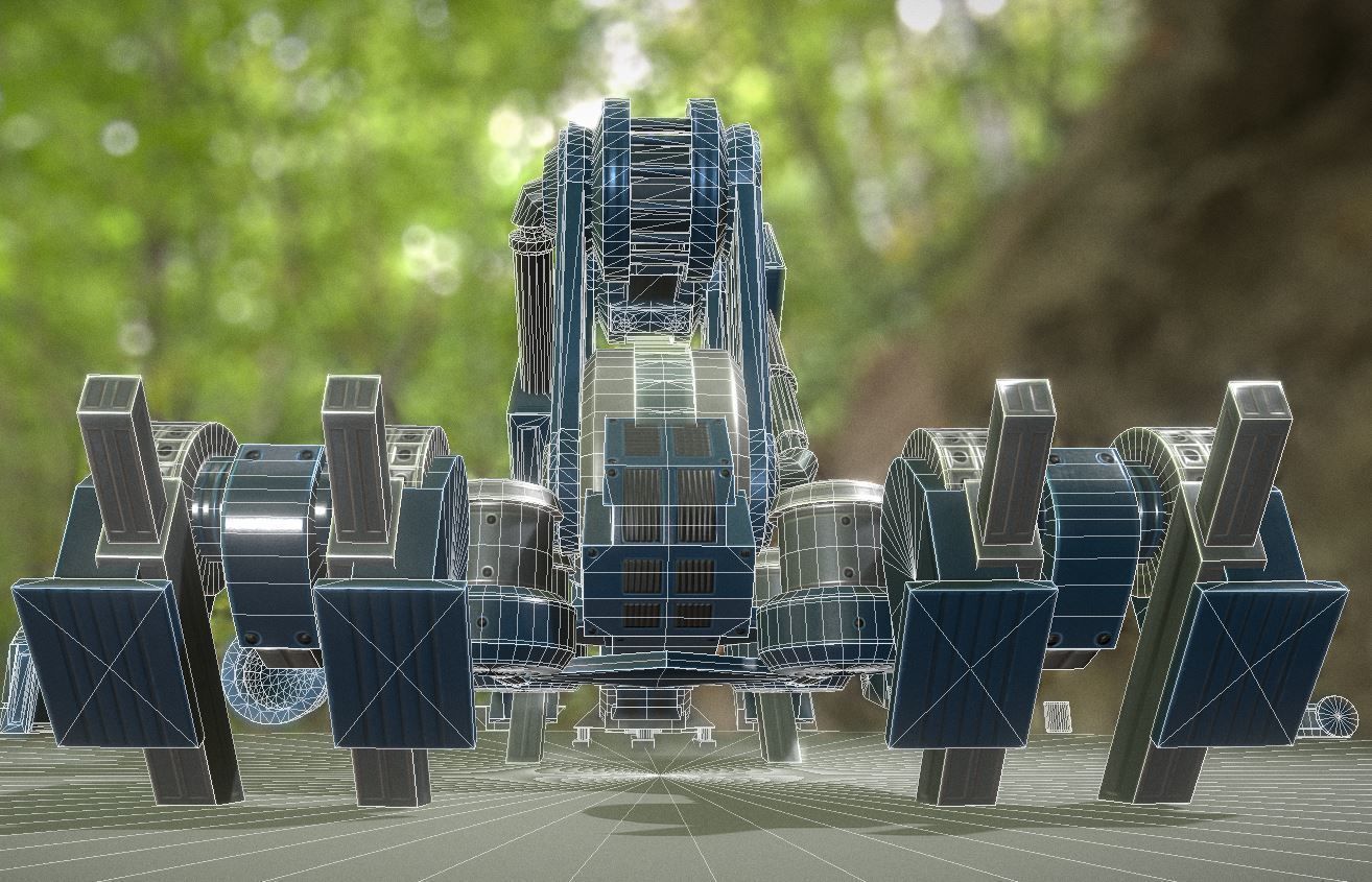 The Walking Mech Neck Collection Low-poly 3D model_31
