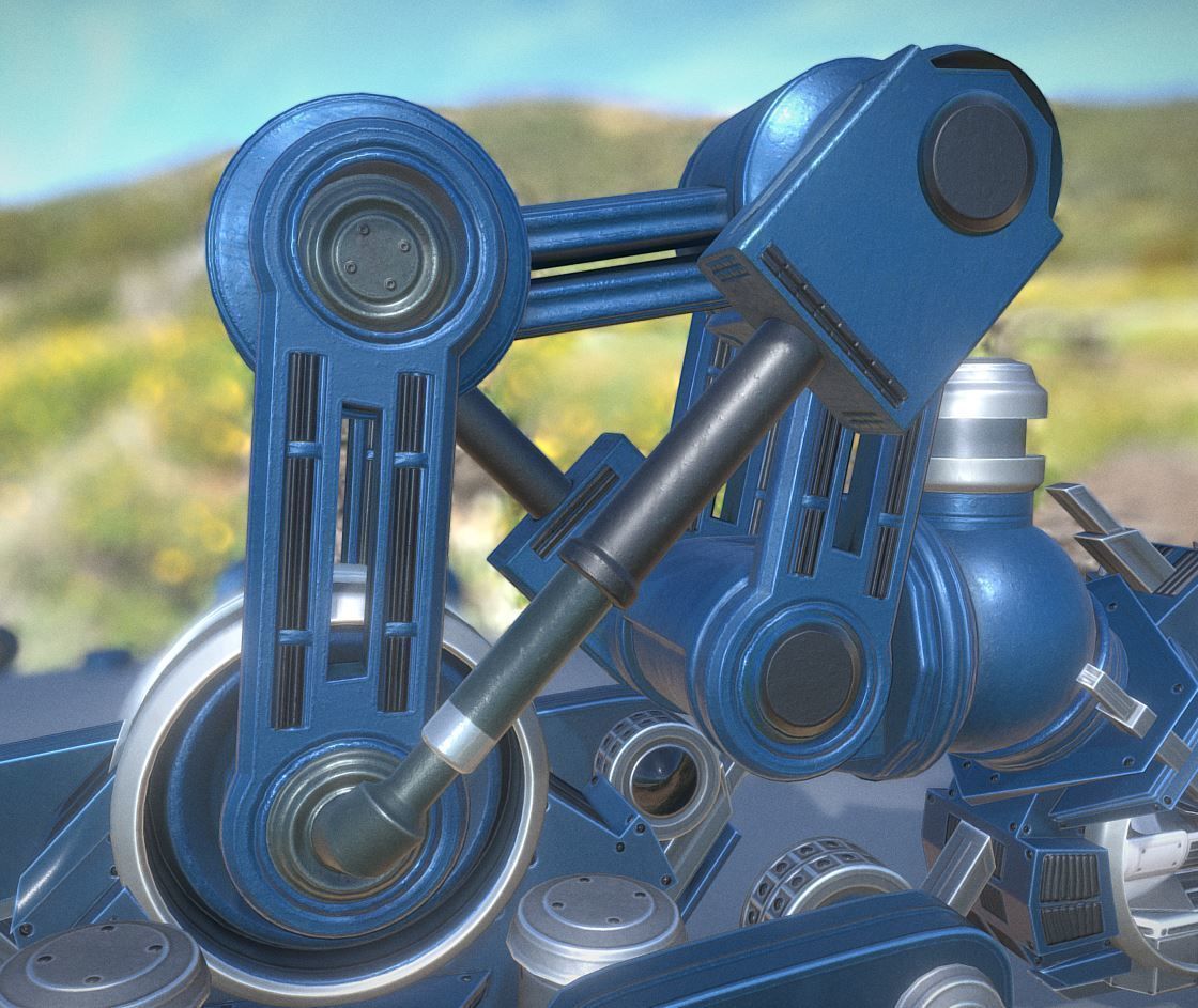 The Walking Mech Neck Collection Low-poly 3D model_70