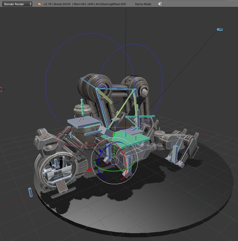 The Walking Mech Neck Collection Low-poly 3D model_16