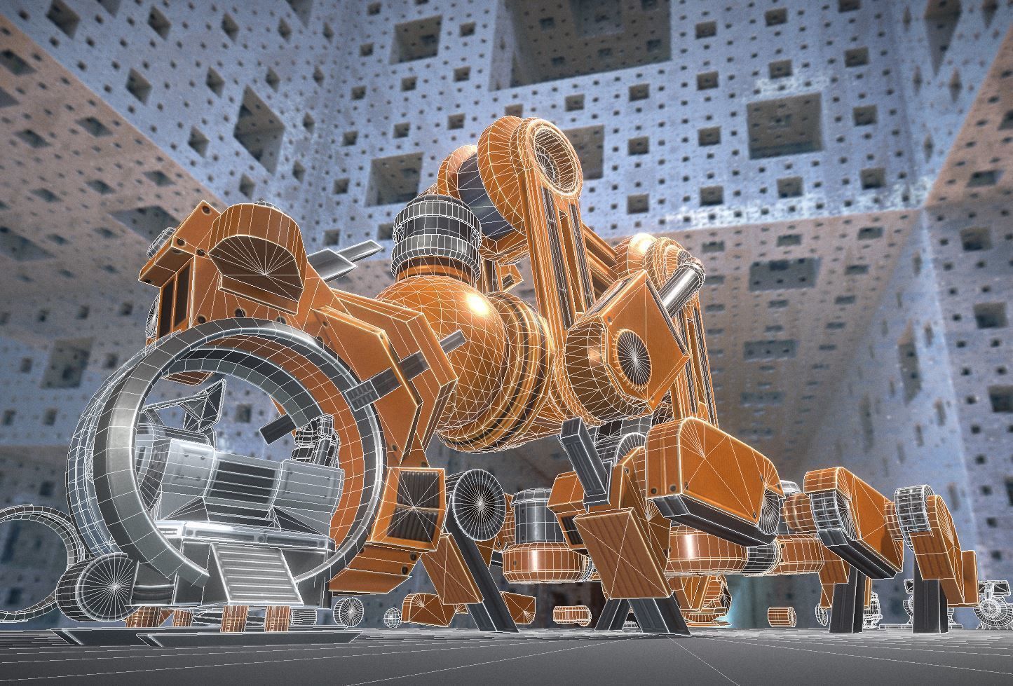 The Walking Mech Neck Collection Low-poly 3D model_73