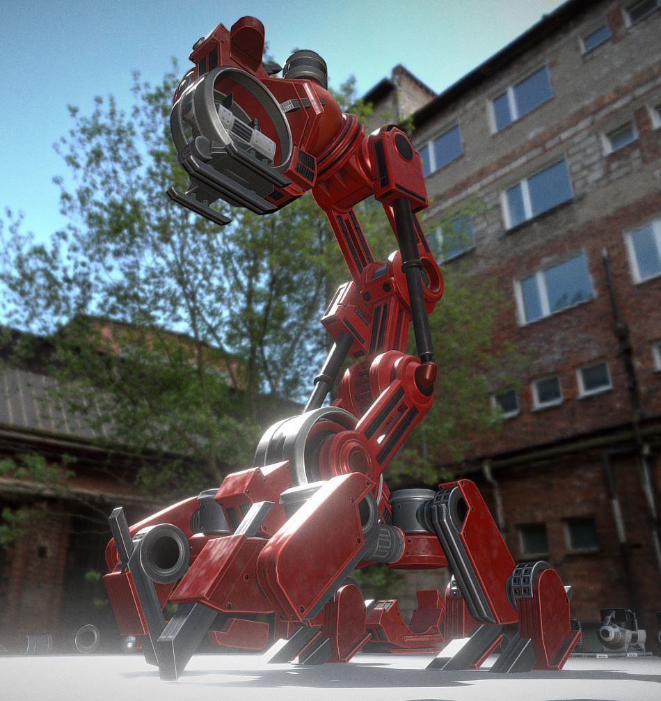 The Walking Mech Neck Collection Low-poly 3D model_26