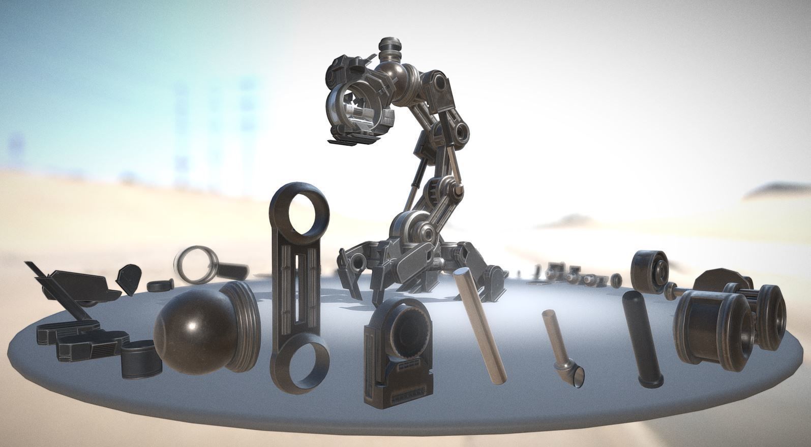 The Walking Mech Neck Collection Low-poly 3D model_75