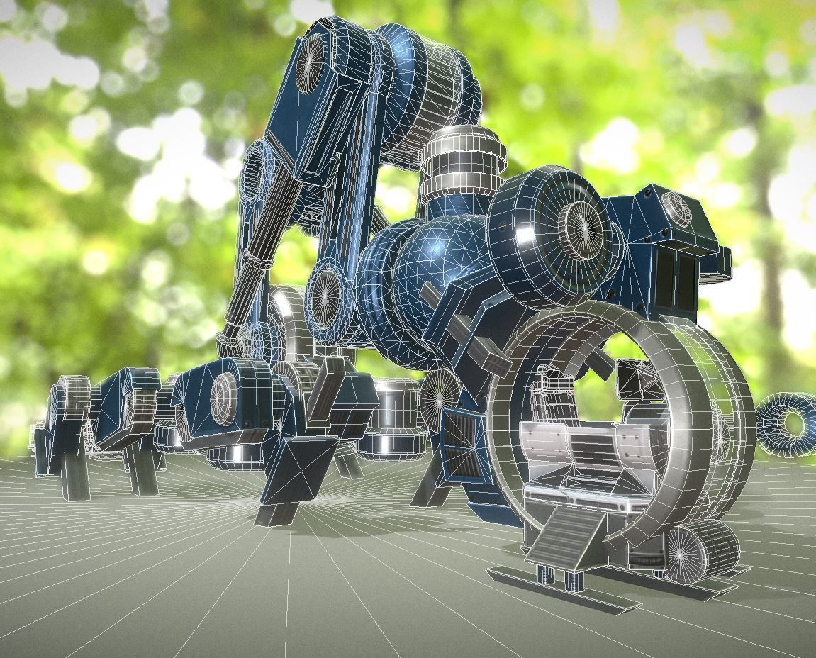 The Walking Mech Neck Collection Low-poly 3D model_56