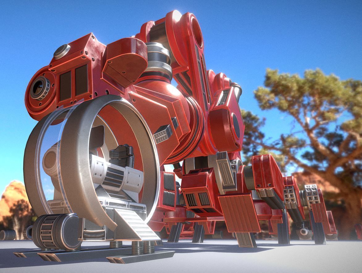The Walking Mech Neck Collection Low-poly 3D model_105