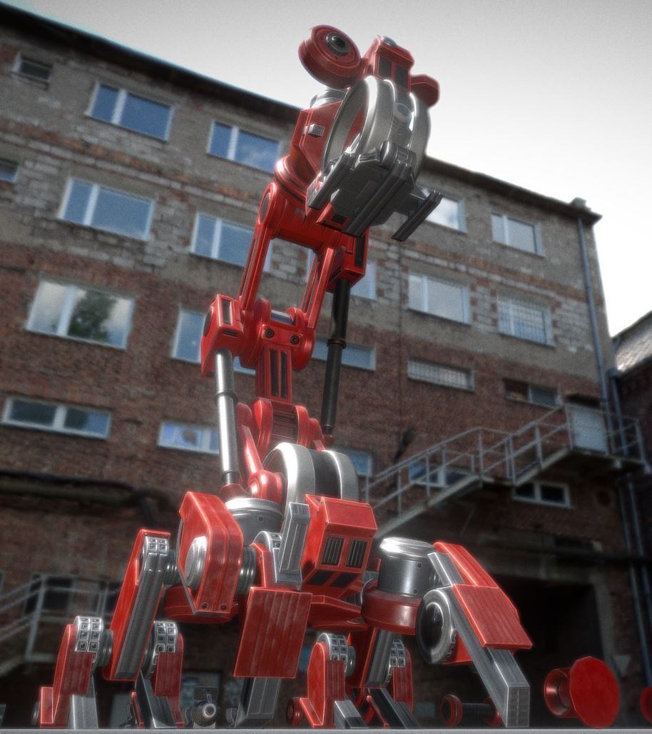 The Walking Mech Neck Collection Low-poly 3D model_5