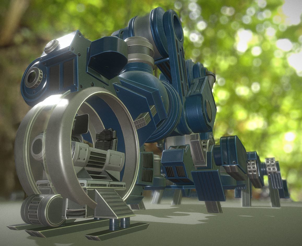 The Walking Mech Neck Collection Low-poly 3D model_29