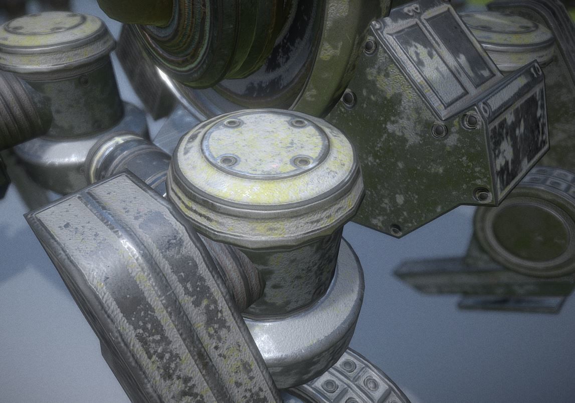 The Walking Mech Neck Collection Low-poly 3D model_103