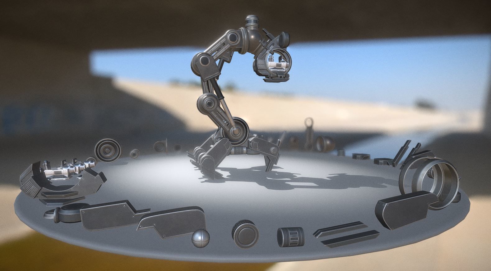 The Walking Mech Neck Collection Low-poly 3D model_59