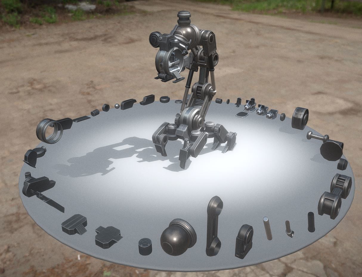 The Walking Mech Neck Collection Low-poly 3D model_95