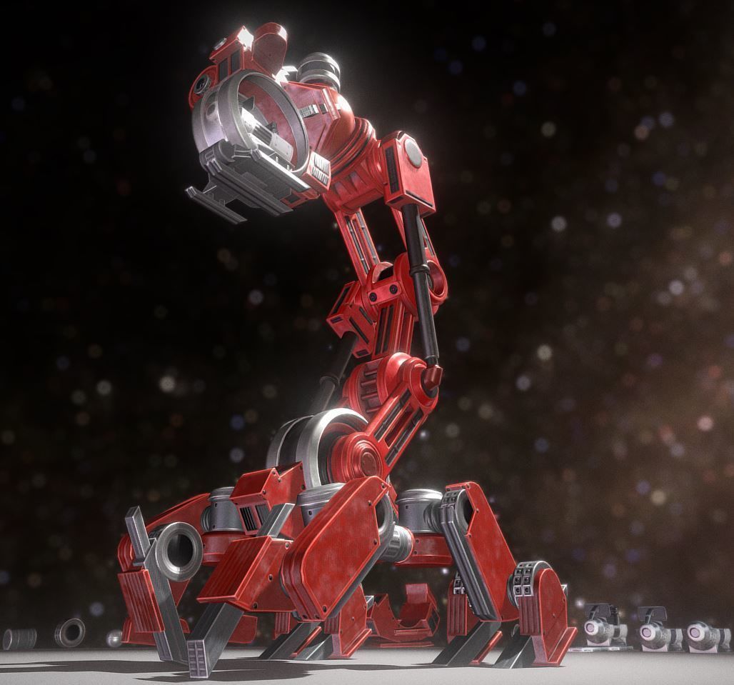 The Walking Mech Neck Collection Low-poly 3D model_79
