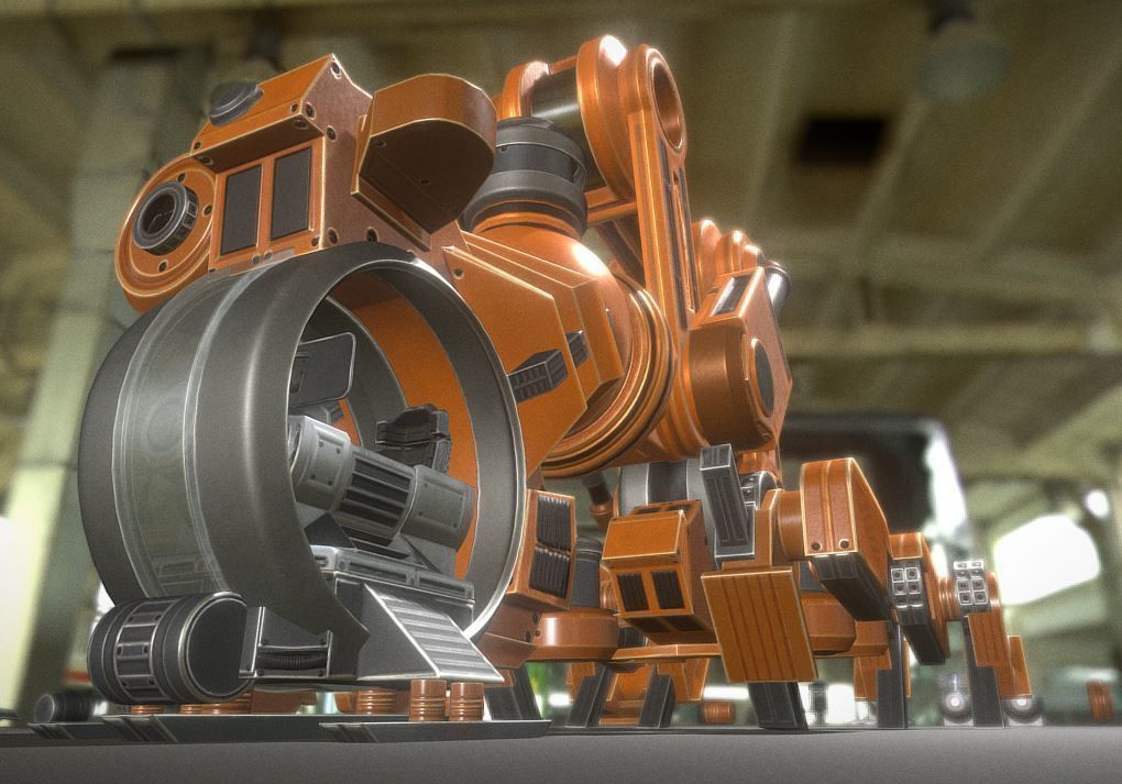 The Walking Mech Neck Collection Low-poly 3D model_107