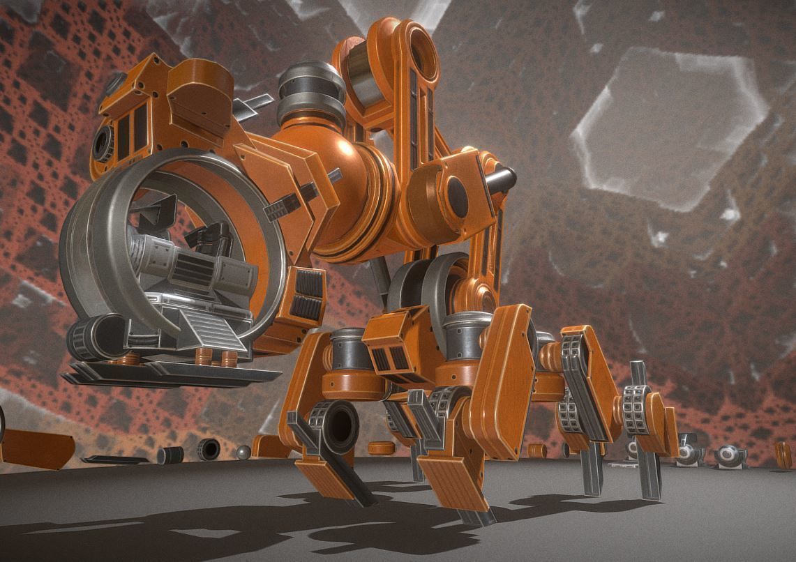 The Walking Mech Neck Collection Low-poly 3D model_89