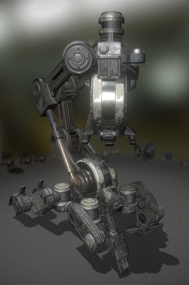 The Walking Mech Neck Collection Low-poly 3D model_3