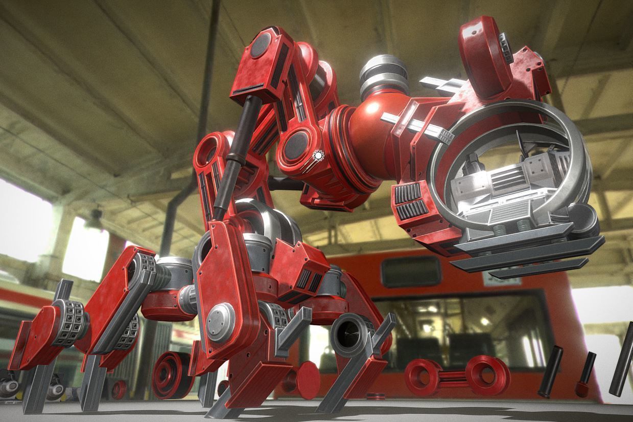 The Walking Mech Neck Collection Low-poly 3D model_109