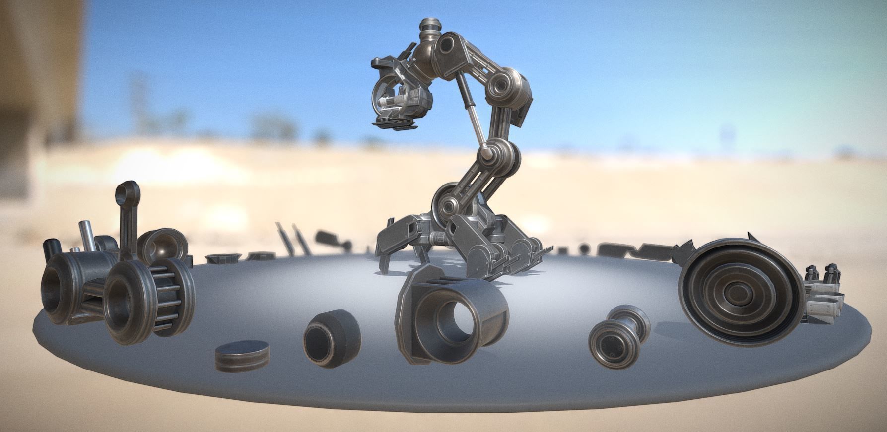 The Walking Mech Neck Collection Low-poly 3D model_97