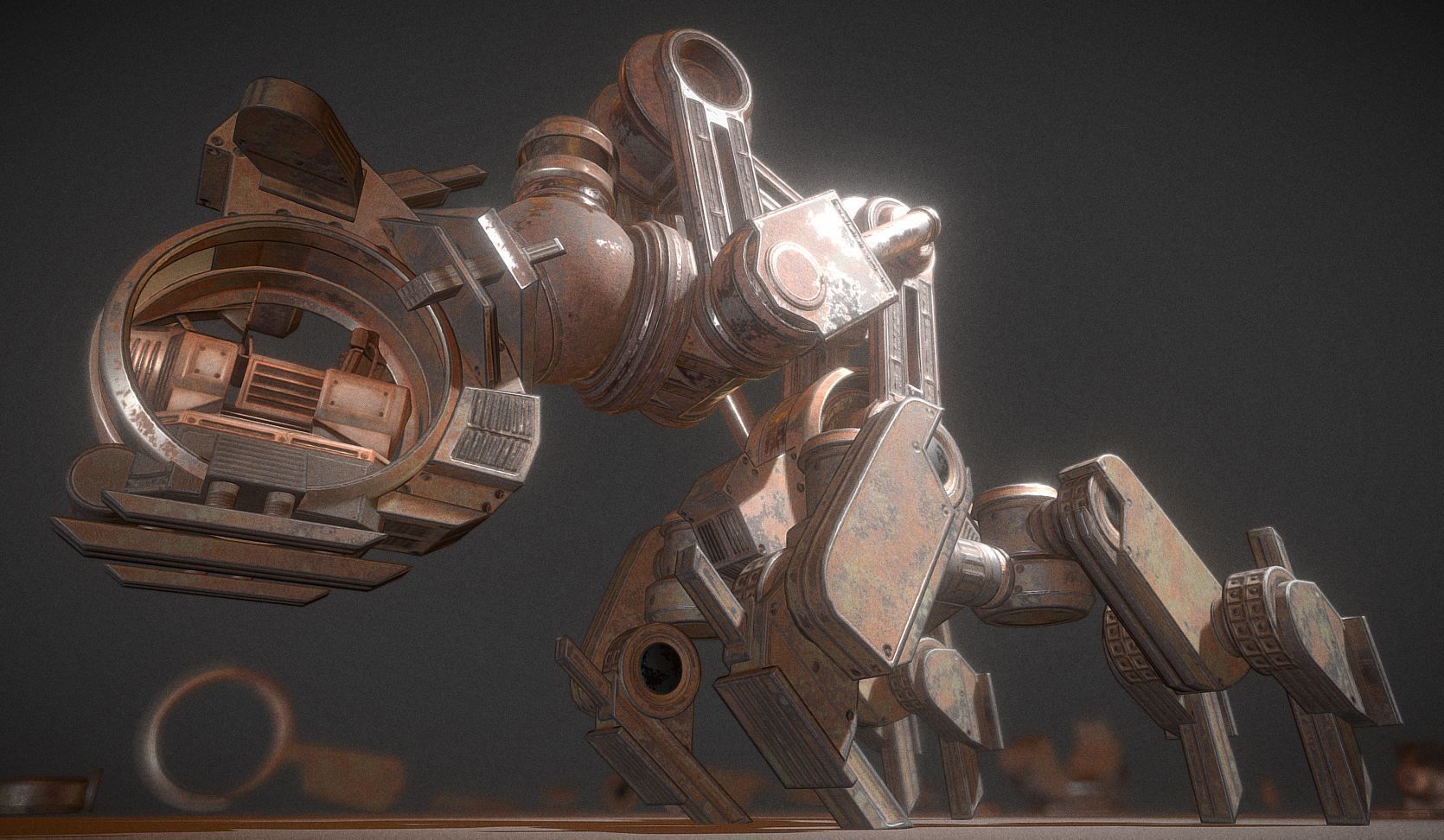 The Walking Mech Neck Collection Low-poly 3D model_15