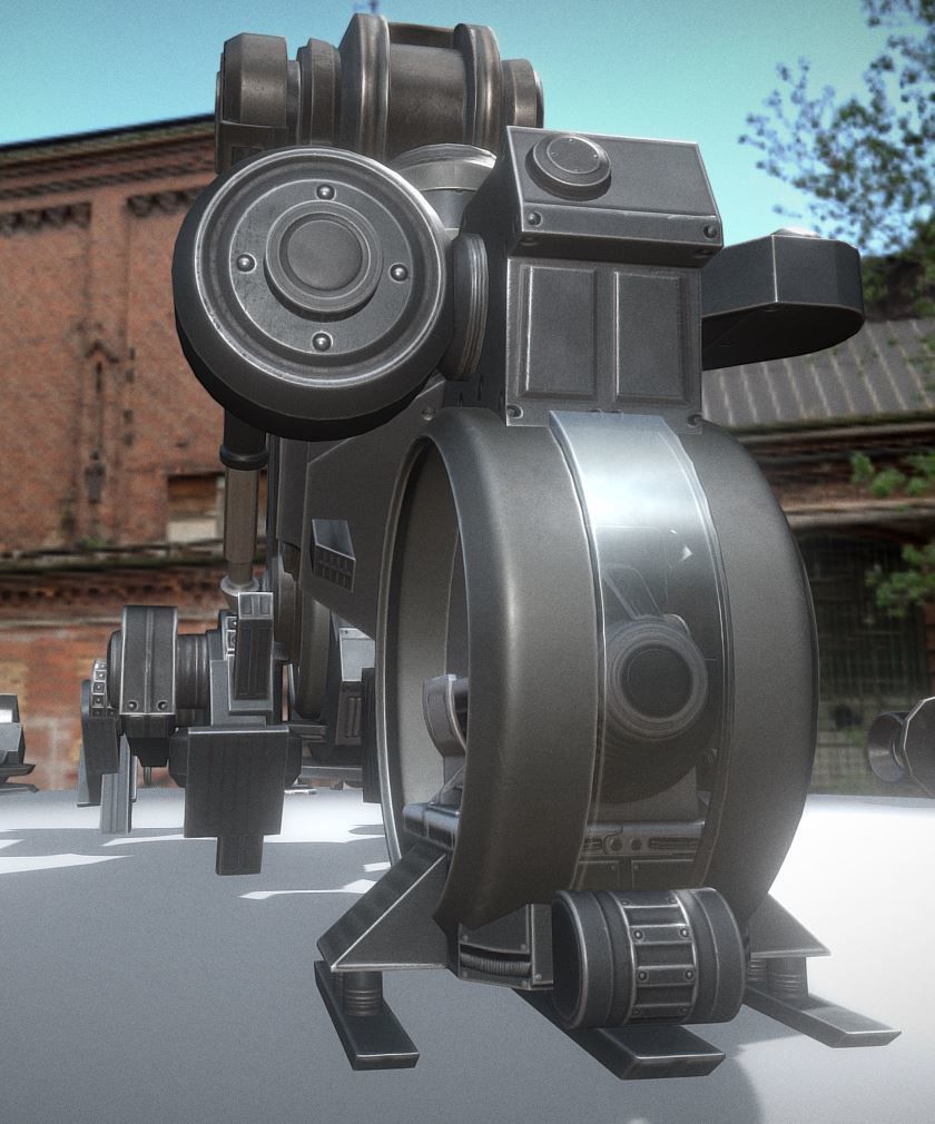 The Walking Mech Neck Collection Low-poly 3D model_9
