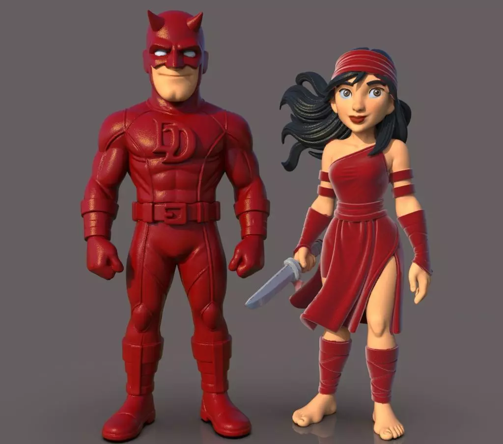 Daredevil and Elektra 3D print model