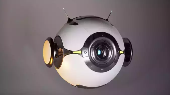 Sci-Fi Spherical Drone Low-poly 3D model