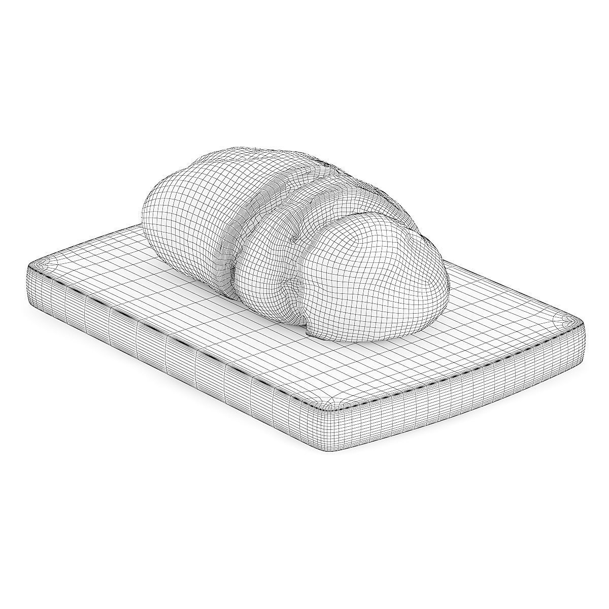 Sliced Bread on Wooden Board 2 3D model_1