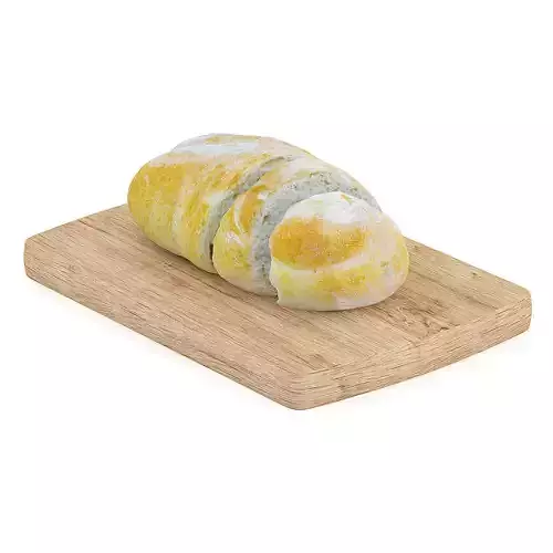 Sliced Bread on Wooden Board 2